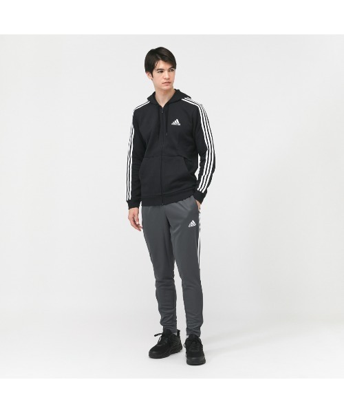 adidas（アディダス）の「アディダス adidas エッセンシャルズ フリース スリーストライプス フルジップパーカー（パーカー・メンズ・ブラック・S/M/L/LL/3L）」の8枚目の写真