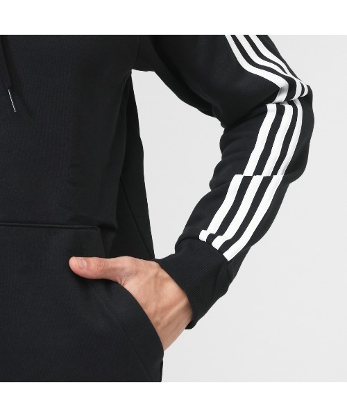 adidas（アディダス）の「アディダス adidas エッセンシャルズ フリース スリーストライプス フルジップパーカー（パーカー・メンズ・ブラック・S/M/L/LL/3L）」の5枚目の写真