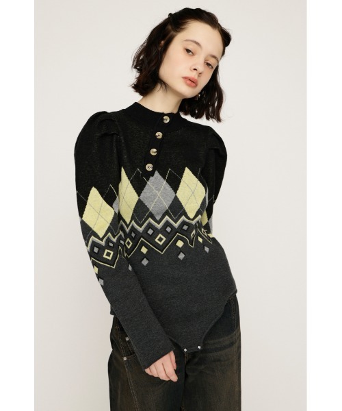 SLY（スライ）の「FRONT BUTTON BODY SUIT フロントボタン ボディスーツ 春服（ニット/セーター・レディース・ブラック系その他2/ネイビー系・FREE）」の3枚目の写真