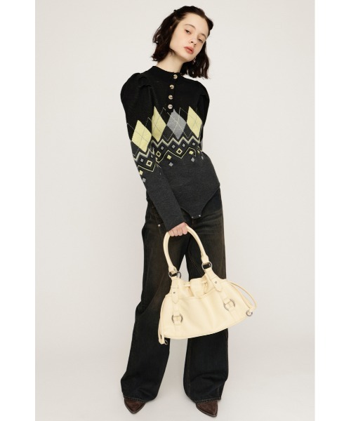 SLY（スライ）の「FRONT BUTTON BODY SUIT フロントボタン ボディスーツ 春服（ニット/セーター・レディース・ブラック系その他2/ネイビー系・FREE）」の4枚目の写真