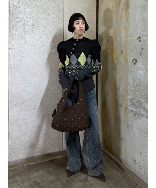 SLY（スライ）の「FRONT BUTTON BODY SUIT フロントボタン ボディスーツ 春服（ニット/セーター・レディース・ブラック系その他2/ネイビー系・FREE）」の18枚目の写真