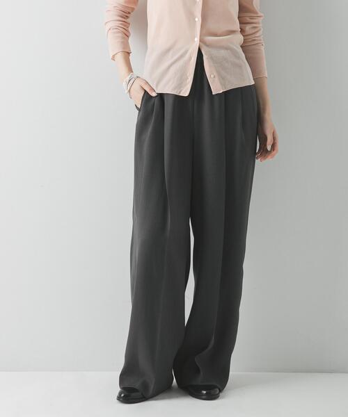 URBAN RESEARCH(アーバンリサーチ)の「ダブルクロスキュプライージーパンツ(その他パンツ・レディース・ベージュ系その他/チャコールグレー/ブラック・36/38)」の1枚目の写真