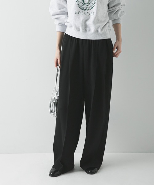 URBAN RESEARCH(アーバンリサーチ)の「ダブルクロスキュプライージーパンツ(その他パンツ・レディース・ベージュ系その他/チャコールグレー/ブラック・36/38)」の2枚目の写真