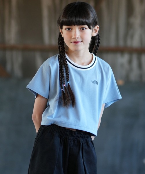 THE NORTH FACE(ザノースフェイス)の「THE NORTH FACE ザ・ノース・フェイス ワイドシルエット ショート Tシャツ NTJ32603(Tシャツ/カットソー・キッズ・オフホワイト/グレー×サックスブルー/ブラック・160cm/150cm/140cm/130cm)」の18枚目の写真