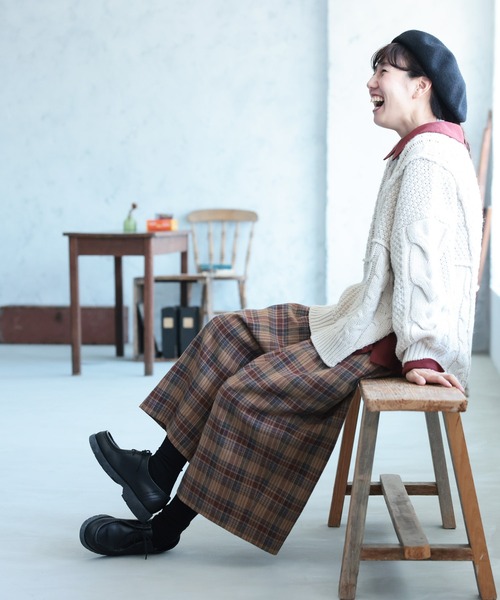 soulberry（ソウルベリー）の「ビスケットチェックのパンツ（その他パンツ・レディース・ブラウン・M/L/LL/3L/4L/5L）」の5枚目の写真