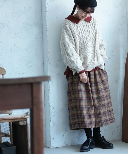 soulberry（ソウルベリー）の「ビスケットチェックのパンツ（その他パンツ・レディース・ブラウン・M/L/LL/3L/4L/5L）」の19枚目の写真