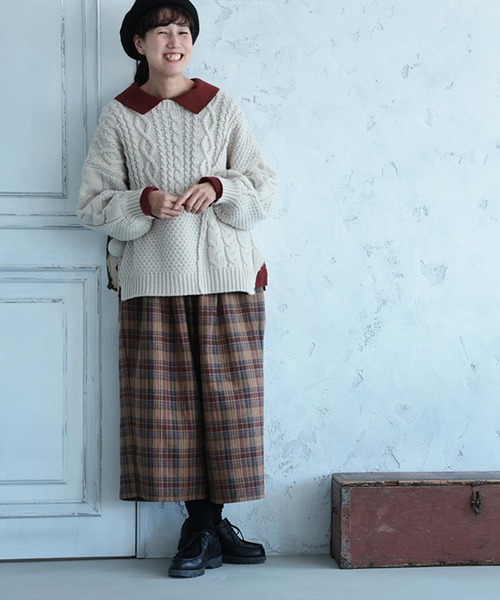 soulberry（ソウルベリー）の「ビスケットチェックのパンツ（その他パンツ・レディース・ブラウン・M/L/LL/3L/4L/5L）」の17枚目の写真