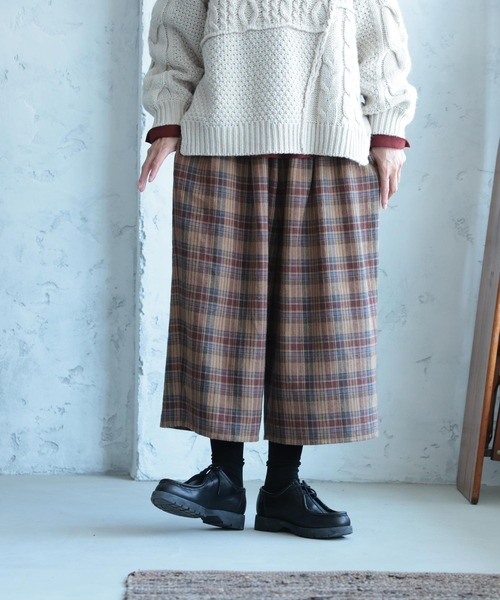 soulberry（ソウルベリー）の「ビスケットチェックのパンツ（その他パンツ・レディース・ブラウン・M/L/LL/3L/4L/5L）」の8枚目の写真