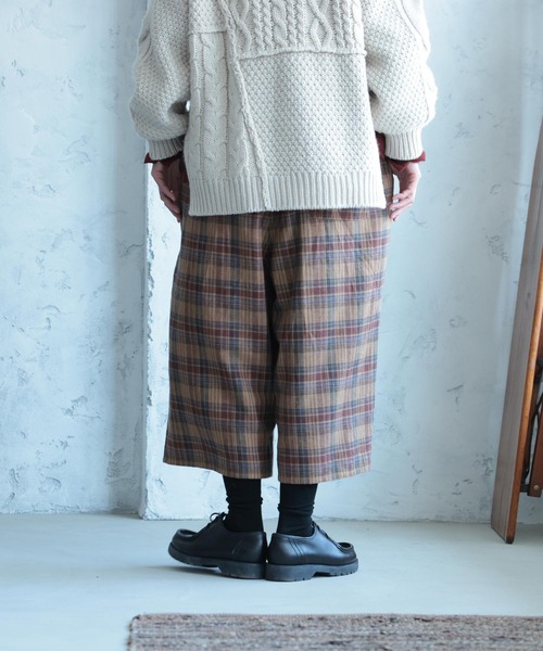 soulberry（ソウルベリー）の「ビスケットチェックのパンツ（その他パンツ・レディース・ブラウン・M/L/LL/3L/4L/5L）」の6枚目の写真