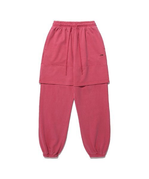 NICE GHOST CLUB(ナイスゴーストクラブ)の「PIGMENT LAYERED SWEAT PANTS_RED(NG2ESUPA01A)(スウェットパンツ・レディース・レッド・S/M/L)」の1枚目の写真