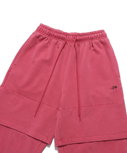 NICE GHOST CLUB(ナイスゴーストクラブ)の「PIGMENT LAYERED SWEAT PANTS_RED(NG2ESUPA01A)(スウェットパンツ・レディース・レッド・S/M/L)」の7枚目の写真