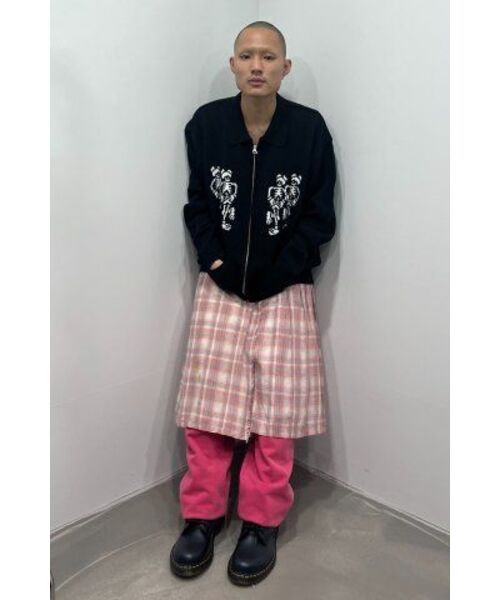 NICE GHOST CLUB(ナイスゴーストクラブ)の「PIGMENT LAYERED SWEAT PANTS_RED(NG2ESUPA01A)(スウェットパンツ・レディース・レッド・S/M/L)」の2枚目の写真