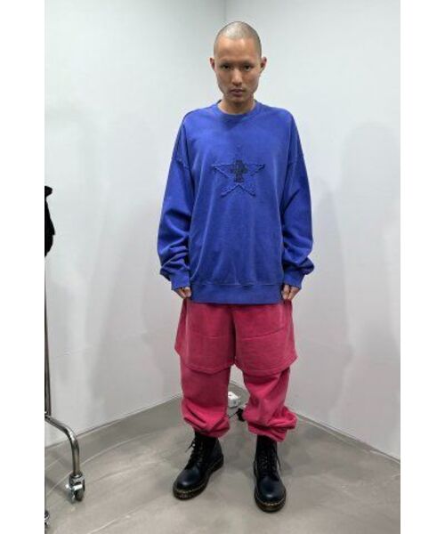 NICE GHOST CLUB(ナイスゴーストクラブ)の「PIGMENT LAYERED SWEAT PANTS_RED(NG2ESUPA01A)(スウェットパンツ・レディース・レッド・S/M/L)」の3枚目の写真