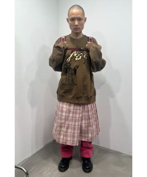 NICE GHOST CLUB(ナイスゴーストクラブ)の「PIGMENT LAYERED SWEAT PANTS_RED(NG2ESUPA01A)(スウェットパンツ・レディース・レッド・S/M/L)」の5枚目の写真