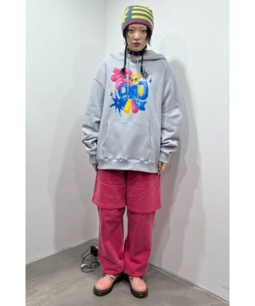 NICE GHOST CLUB(ナイスゴーストクラブ)の「PIGMENT LAYERED SWEAT PANTS_RED(NG2ESUPA01A)(スウェットパンツ・レディース・レッド・S/M/L)」の6枚目の写真