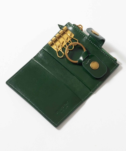 BELLIES YORK（ベリーズヨーク）の「【BELLIES YORK/ベリーズヨーク】牛革 小銭入れ付キーケース リアルレザー 本革（キーケース/キーアクセサリー・メンズ・グレー系/グリーン・FREE）」の5枚目の写真