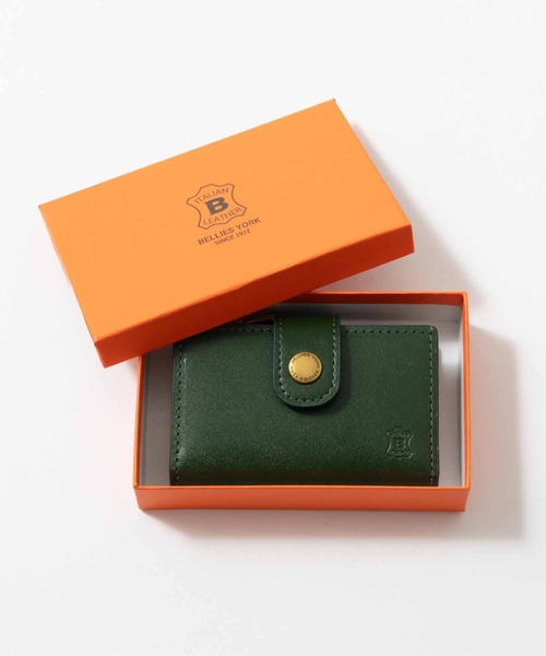 BELLIES YORK（ベリーズヨーク）の「【BELLIES YORK/ベリーズヨーク】牛革 小銭入れ付キーケース リアルレザー 本革（キーケース/キーアクセサリー・メンズ・グレー系/グリーン・FREE）」の9枚目の写真