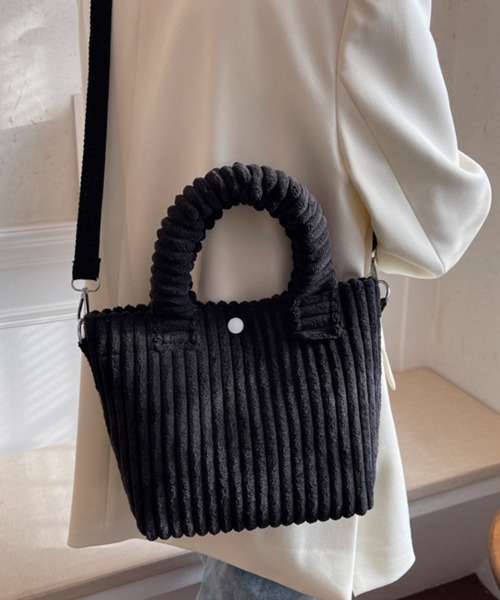 SallyLunn(サリーラン)の「コーデュロイ2wayショルダーバッグ(ショルダーバッグ・レディース・アイボリー/グレー/ベージュ/ブラック・FREE)」の3枚目の写真
