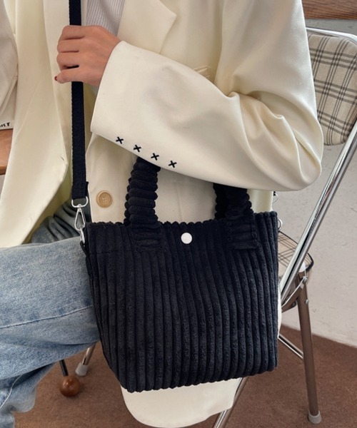 SallyLunn(サリーラン)の「コーデュロイ2wayショルダーバッグ(ショルダーバッグ・レディース・アイボリー/グレー/ベージュ/ブラック・FREE)」の13枚目の写真