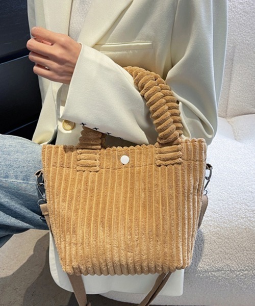 SallyLunn(サリーラン)の「コーデュロイ2wayショルダーバッグ(ショルダーバッグ・レディース・アイボリー/グレー/ベージュ/ブラック・FREE)」の12枚目の写真