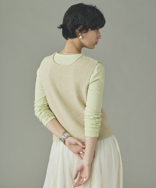 Curensology（カレンソロジー）の「Curensology(カレンソロジー)/2WAYフリゼニットベスト（ベスト・レディース・オフホワイト/ブラック・FREE）」の5枚目の写真