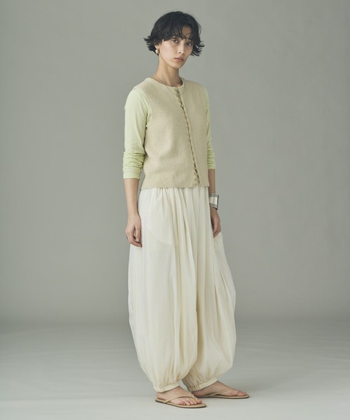 Curensology（カレンソロジー）の「Curensology(カレンソロジー)/2WAYフリゼニットベスト（ベスト・レディース・オフホワイト/ブラック・FREE）」の8枚目の写真