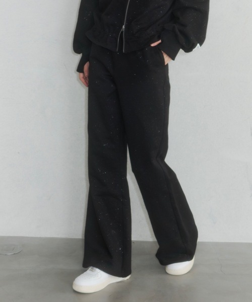 Lallana(ララーナ)の「Lame coco frill straight sweatpants/ラメココフリルストレートスウェットパンツ(その他パンツ・レディース・グレー/ブラック・SMALL/FREE)」の10枚目の写真