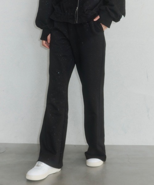 Lame coco frill straight sweatpants/ラメココフリルストレート Lame coco frill straight sweatpants/ラメココフリルストレート