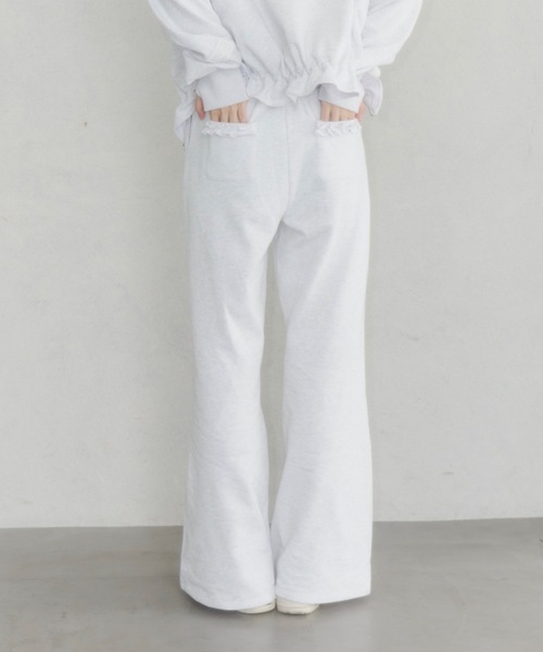 Lame coco frill straight sweatpants/ラメココフリルストレート