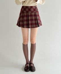 【着用動画あり・3色・2サイズ展開】クラシックチェックプリーツミニスカート