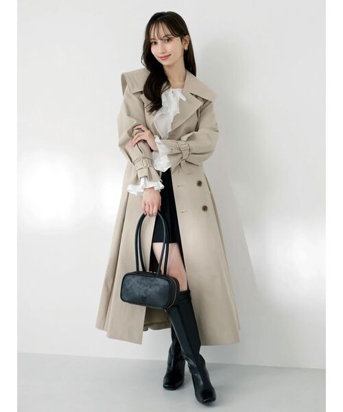 dazzlin(ダズリン)の「ビッグカラーフリルスリーブトレンチコート(トレンチコート・レディース・ピンク/ベージュ・FREE)」の3枚目の写真