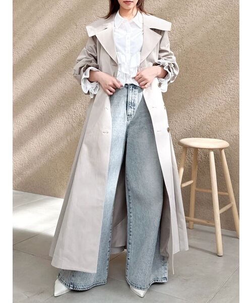 dazzlin(ダズリン)の「ビッグカラーフリルスリーブトレンチコート(トレンチコート・レディース・ピンク/ベージュ・FREE)」の13枚目の写真