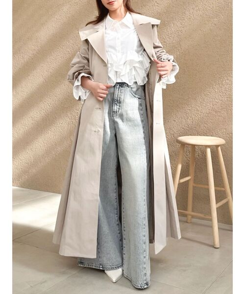 dazzlin(ダズリン)の「ビッグカラーフリルスリーブトレンチコート(トレンチコート・レディース・ピンク/ベージュ・FREE)」の16枚目の写真