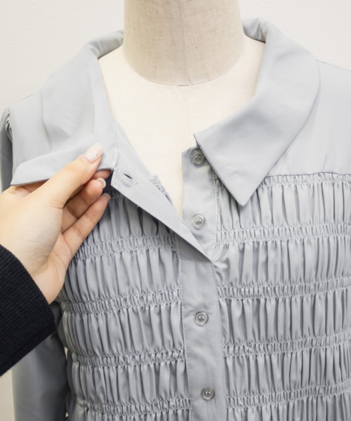 CLETTE(クレット)の「CLETTEオリジナルシャーリングシャツワンピース(ワンピース・レディース・ネイビー/グレー/ブルー・4L/3L/LL)」の15枚目の写真