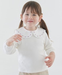 moimoln（モイモルン）の「刺繍アクセント襟付き長袖トップス（Tシャツ/カットソー）」