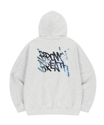 PATCHWORK TAG HOODIE - ASH