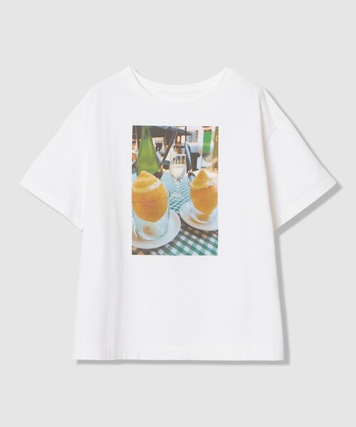 ANAYI(アナイ)の「コットン天竺フォトプリントTシャツ(Tシャツ/カットソー・レディース・クリーム/ホワイト/ライトホワイト・36/38)」の11枚目の写真