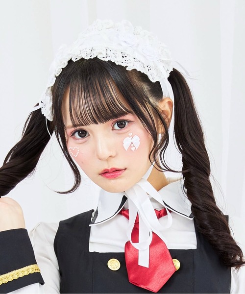 BODYLINE(ボディライン)の「レースアップ2連薔薇ヘッドドレス(その他ヘアアクセサリー・レディース・ブラック×ホワイト/ピンク/レッド/オフホワイト/ブラック/サックスブルー・FREE)」の10枚目の写真