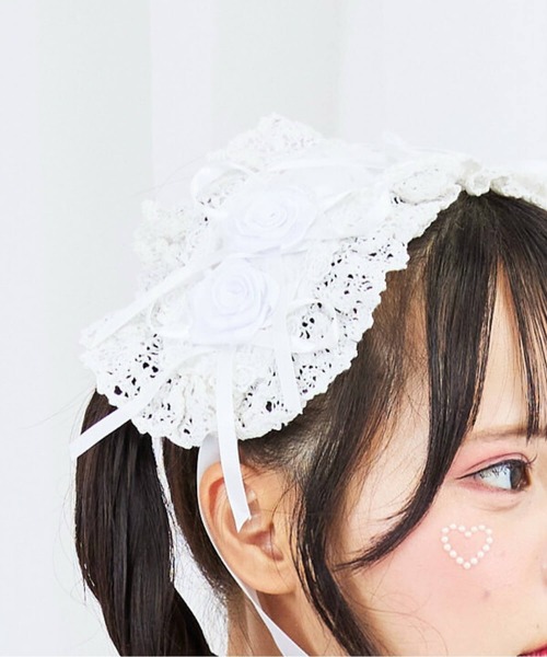 BODYLINE(ボディライン)の「レースアップ2連薔薇ヘッドドレス(その他ヘアアクセサリー・レディース・ブラック×ホワイト/ピンク/レッド/オフホワイト/ブラック/サックスブルー・FREE)」の12枚目の写真