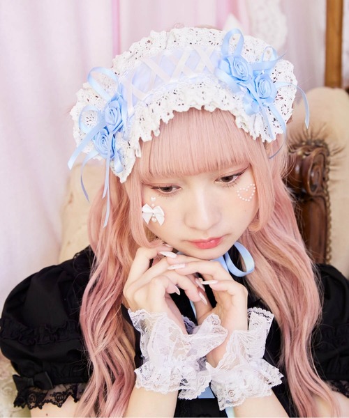 BODYLINE(ボディライン)の「レースアップ2連薔薇ヘッドドレス(その他ヘアアクセサリー・レディース・ブラック×ホワイト/ピンク/レッド/オフホワイト/ブラック/サックスブルー・FREE)」の16枚目の写真