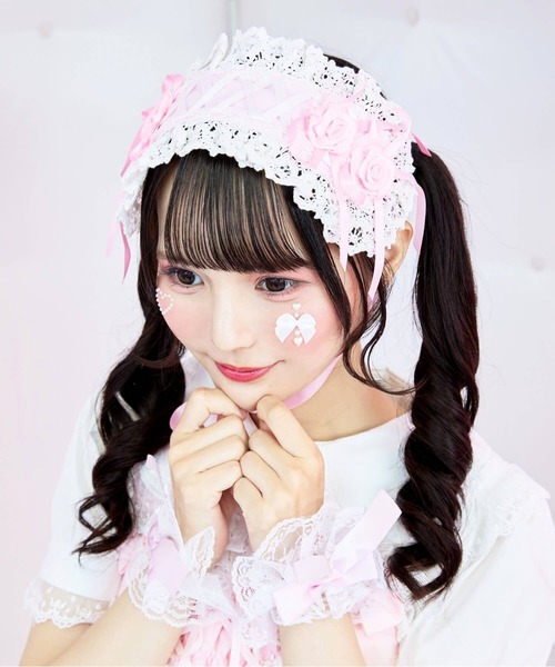 BODYLINE(ボディライン)の「レースアップ2連薔薇ヘッドドレス(その他ヘアアクセサリー・レディース・ブラック×ホワイト/ピンク/レッド/オフホワイト/ブラック/サックスブルー・FREE)」の19枚目の写真