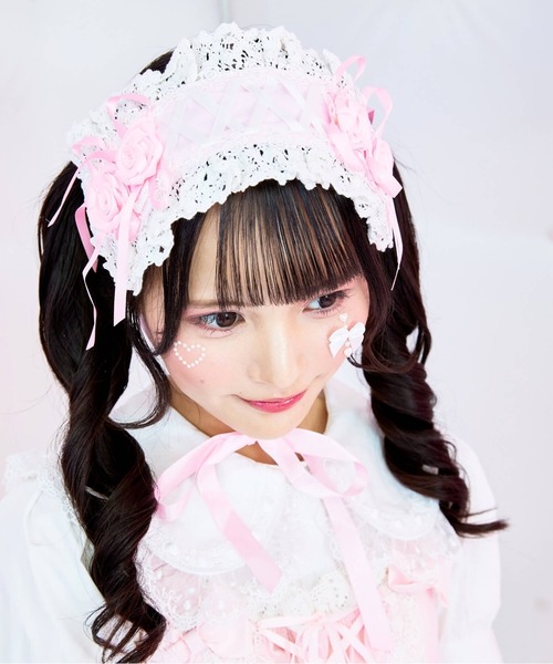 BODYLINE(ボディライン)の「レースアップ2連薔薇ヘッドドレス(その他ヘアアクセサリー・レディース・ブラック×ホワイト/ピンク/レッド/オフホワイト/ブラック/サックスブルー・FREE)」の20枚目の写真