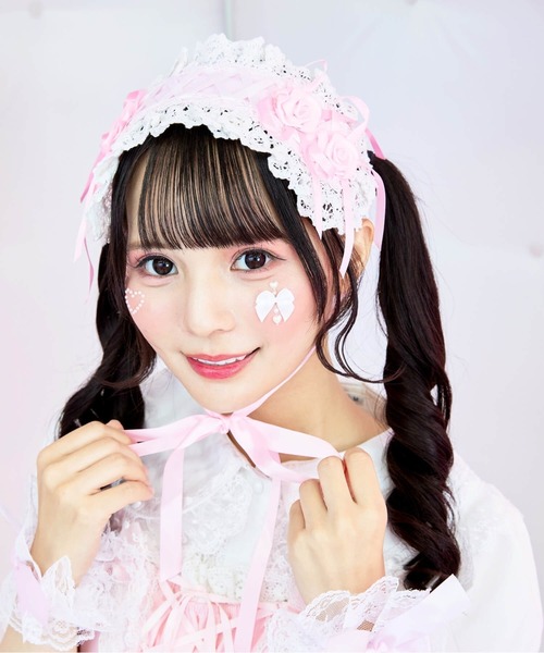BODYLINE(ボディライン)の「レースアップ2連薔薇ヘッドドレス(その他ヘアアクセサリー・レディース・ブラック×ホワイト/ピンク/レッド/オフホワイト/ブラック/サックスブルー・FREE)」の7枚目の写真