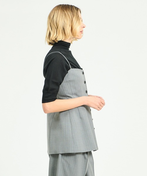 ESTNATION（エストネーション）の「ESTNATION / ピンストライプ ビスチェ（キャミソール・レディース・グレー系その他/ダークネイビー・38/36）」の3枚目の写真