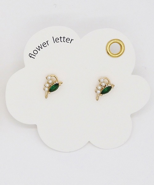 Zoule(ゾーラ)の「Zoule ゾーラ:FLOWER LETTER SERIES jewel flower letter1 花言葉 チューリップ スズラン ピアス(ピアス(両耳用)・レディース・レッド/ホワイト・FREE)」の3枚目の写真