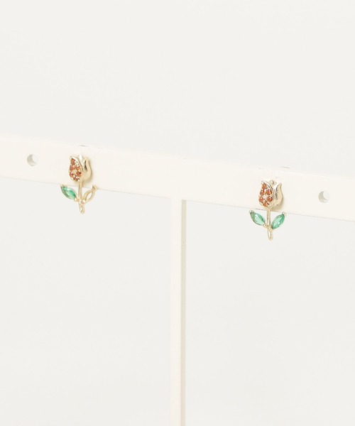 Zoule(ゾーラ)の「Zoule ゾーラ:FLOWER LETTER SERIES jewel flower letter1 花言葉 チューリップ スズラン ピアス(ピアス(両耳用)・レディース・レッド/ホワイト・FREE)」の8枚目の写真