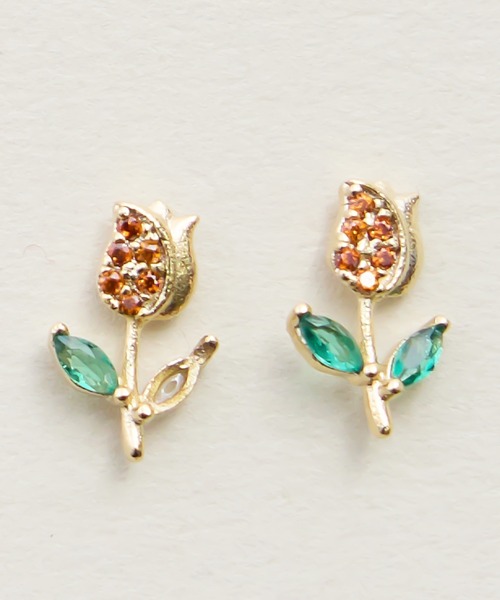 Zoule(ゾーラ)の「Zoule ゾーラ:FLOWER LETTER SERIES jewel flower letter1 花言葉 チューリップ スズラン ピアス(ピアス(両耳用)・レディース・レッド/ホワイト・FREE)」の11枚目の写真