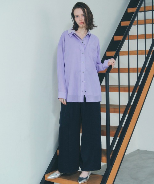 Editt by YECCA VECCA(エディットバイイェッカヴェッカ)の「ヴィンテージサテンイージーパンツ(その他パンツ・レディース・ベージュ/ネイビー/ライトグレー・FREE)」の11枚目の写真