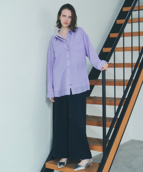 Editt by YECCA VECCA(エディットバイイェッカヴェッカ)の「ヴィンテージサテンイージーパンツ(その他パンツ・レディース・ベージュ/ネイビー/ライトグレー・FREE)」の12枚目の写真