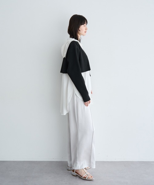 Editt by YECCA VECCA(エディットバイイェッカヴェッカ)の「ヴィンテージサテンイージーパンツ(その他パンツ・レディース・ベージュ/ネイビー/ライトグレー・FREE)」の16枚目の写真